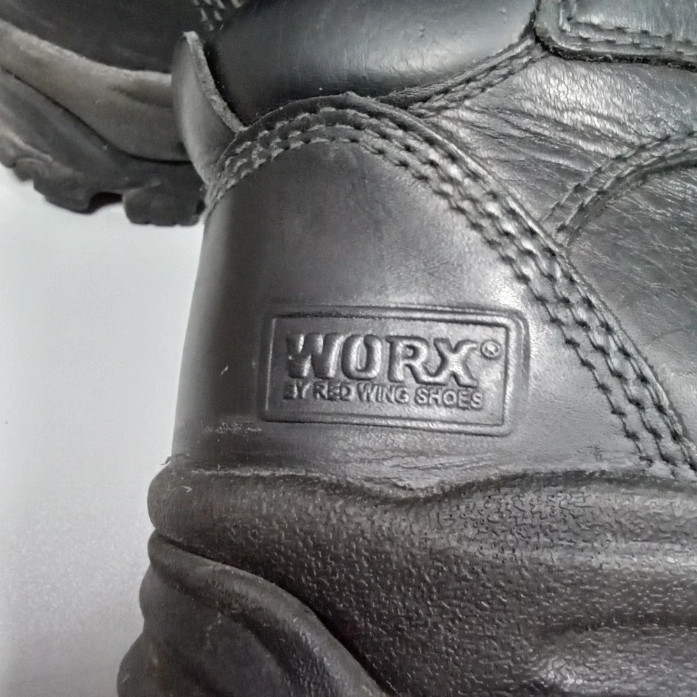 Worx by Red Wing Shoes 5601 Men Black Leather Metatarsal Steel Toe Work Boots 6M